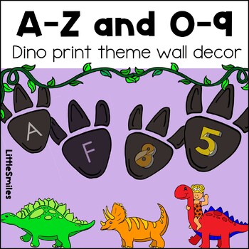 Preview of Dino footprints abcs and numbers 0-9