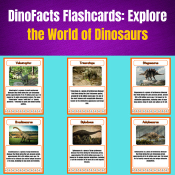 Preview of DinoFacts Flashcards: Explore the World of Dinosaurs.