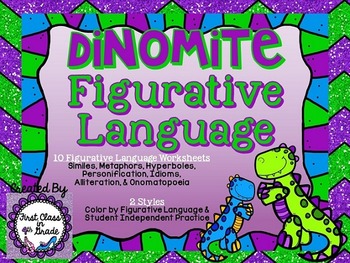 Preview of Dinomite Figurative Language (Dinosuar Literary Device Unit)