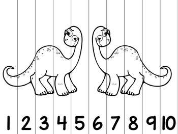 dinosaur 1 10 number puzzle printer friendly by mrs cheeseberger