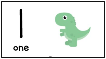 Dinosaur 1 - 20 Number Flashcards (with pictures) by dion goh