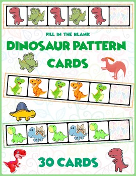 Preview of Dinosaur AB Pattern Cards | 30 Cards