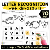 Dinosaur Activities Letter Recognition Worksheets for Todd