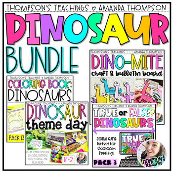 Preview of Dinosaur Activities and Centers - Coloring, Theme Day