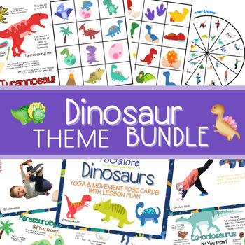 Preview of Dinosaur Activity Bundle: Yoga, Games and Dinosaur Fact Posters