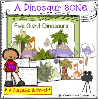 Preview of Dinosaur Song & Literacy and Math Activities Packet