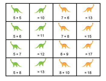 Dinosaur Addition With Sums Up to 20 by Diving Into Learning | TpT