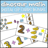 Dinosaur Addition and Subtraction Digital Clip Card Bundle