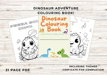 Preview of Dinosaur Adventure Colouring Book for Kids - Colouring pages - Colouring sheets