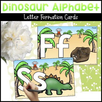 Preview of Dinosaur Alphabet Cards For Letter Formation - Dinosaur Beginning Sounds
