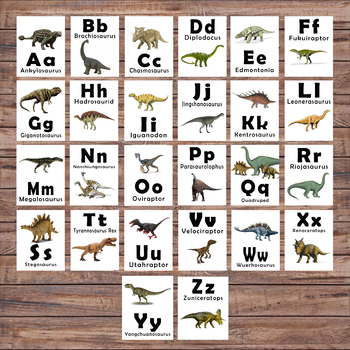 Dinosaur Alphabet Flash Cards by Jamie Prostko | TpT
