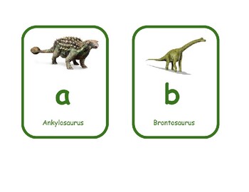 Preview of Dinosaur Alphabet Flashcards Lower Case