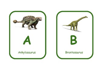 Preview of Dinosaur Alphabet Flashcards Upper Case