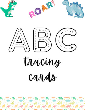 Preview of Dinosaur Alphabet Tracing Cards