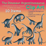 Clip Art of Dinosaur Argentinosaurus in Watercolor-Downloa