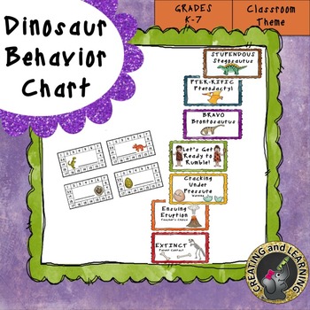 Preview of Dinosaur Behavior Chart and Punch Cards