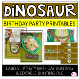 Dinosaur Birthday Party Printables