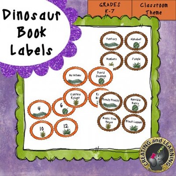 Preview of Dinosaur Book Bin Labels