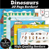 Dinosaur Borders Writing Paper Page Frames Set for Printables