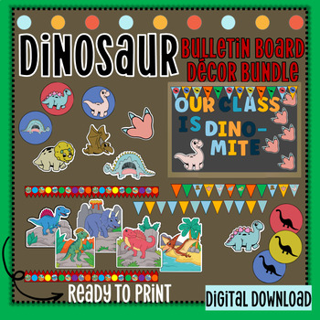 Preview of Dinosaur Bulletin Board Graphics Decor Bundle Variety Pack |Print and Use