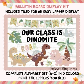 Preview of Dinosaur Bulletin Board Kit - Dinomite Jurassic Prehistoric Theme - Class Decor