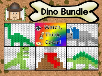 Preview of Dinosaur Bundle Watch, Think, Color Games