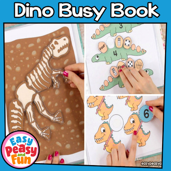 Dinosaur Busy Book | Quiet Book - Interactive Activity Book | Busy Binder