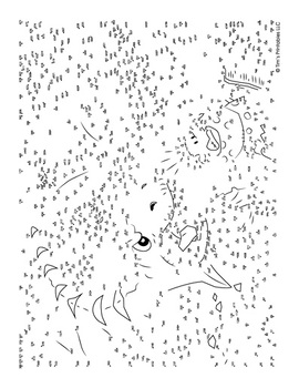 Preview of Dinosaur Chasing Caveman Extreme Difficulty Dot-to-Dot / Connect the Dots PDF