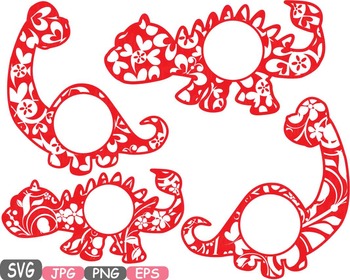 Download Dinosaur Circle Frames Dinos Floral pack Flower clipart ...