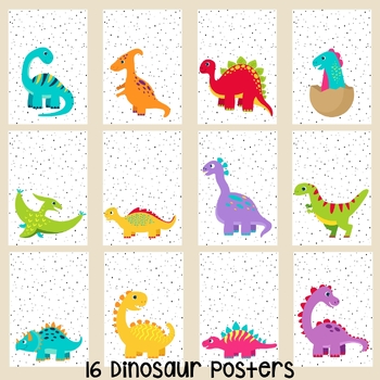 Preview of Dinosaur Classroom Decor, Dinosaur Theme, Preschool Posters