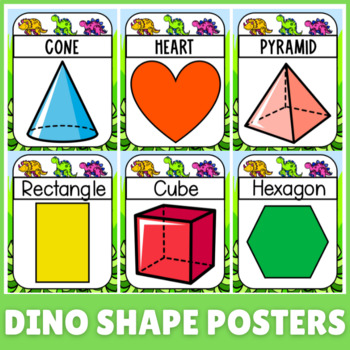 Preview of Dinosaur Classroom Theme Shape Posters