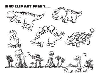Preview of Dinosaur Clip Art Book