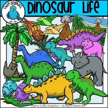 Preview of Dinosaur Life Clip Art Set - Chirp Graphics