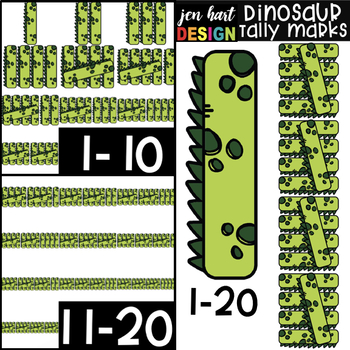 Preview of Dinosaur Clip Art- Tally Marks 1-20 {jen hart Clip Art}