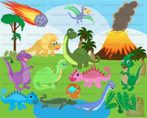 Dinosaur Clip Art prehistoric volcano invitations party fo