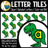 Dinosaur Clipart Alphabet Letter Clipart Tiles - Moveable 