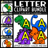 Dinosaur Clipart Alphabet Letter Clipart Tiles SET OF 4 - 