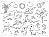Cute Dinosaurs Coloring Page
