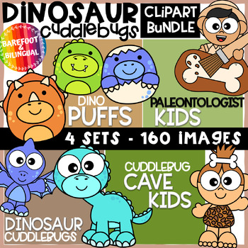 Preview of Cute Dinosaur Clipart Bundle - Cuddlebugs Collection