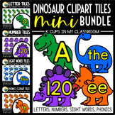 Dinosaur Clipart MINI Tile Bundle - Letters - Numbers - Si