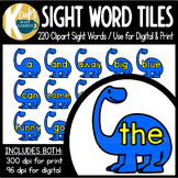 Dinosaur Clipart Sight Word Tiles - Moveable and Printable