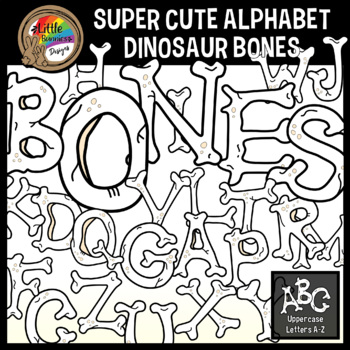 Preview of Dinosaur Clipart - Uppercase Alphabet - Bone Letters