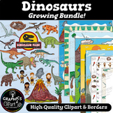 Dinosaur Clipart and Borders Bundle {Clipart for Teachers}