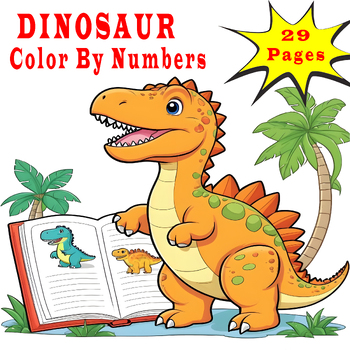 Preview of Dinosaur Color By Number Pages For Kids
