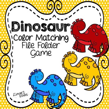 Preview of Dinosaur Color Matching File Folder Game