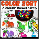 Dinosaur Color Sort, Dinosaur Math,  Fine Motor Practice a