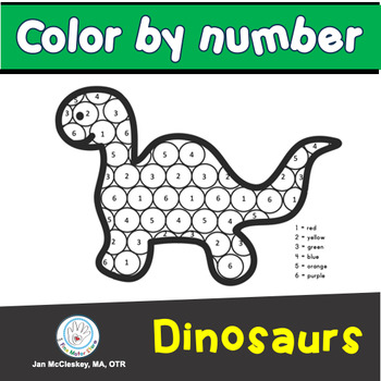 Fine Motor Dinosaur Color By Number Coloring Skills Activities Tpt