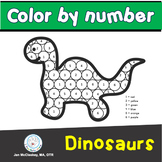Fine Motor Dinosaur Color by Number Coloring Skills Activities