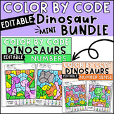 Dinosaur Color by Number and Number Sense (Subitizing) Bundle