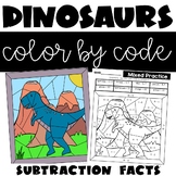 Dinosaur Color by Number with Subtraction Facts